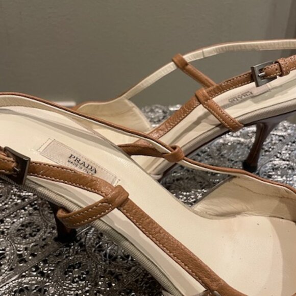 Prada Slingback Kitten Heel Pointed Toe 36.5 EU - Picture 6 of 9